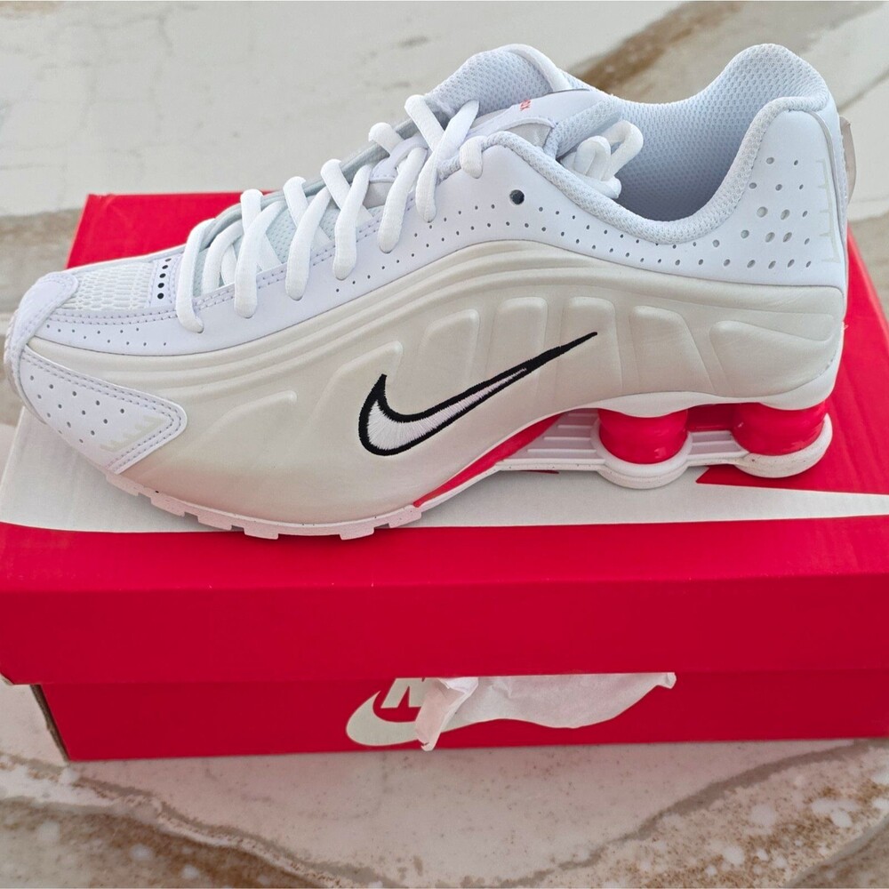 Nike Shox R4 (GS) CW2626-102 White Red Black Kids Sneaker US 4.5Y